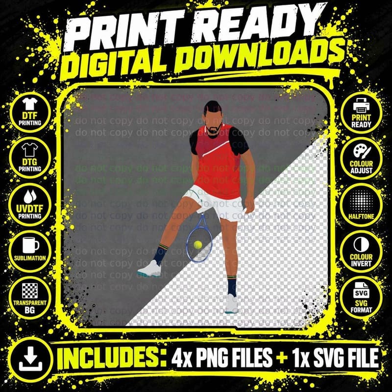 Amazing Tennis Serve T-Shirt Png SVG Digital Bundle