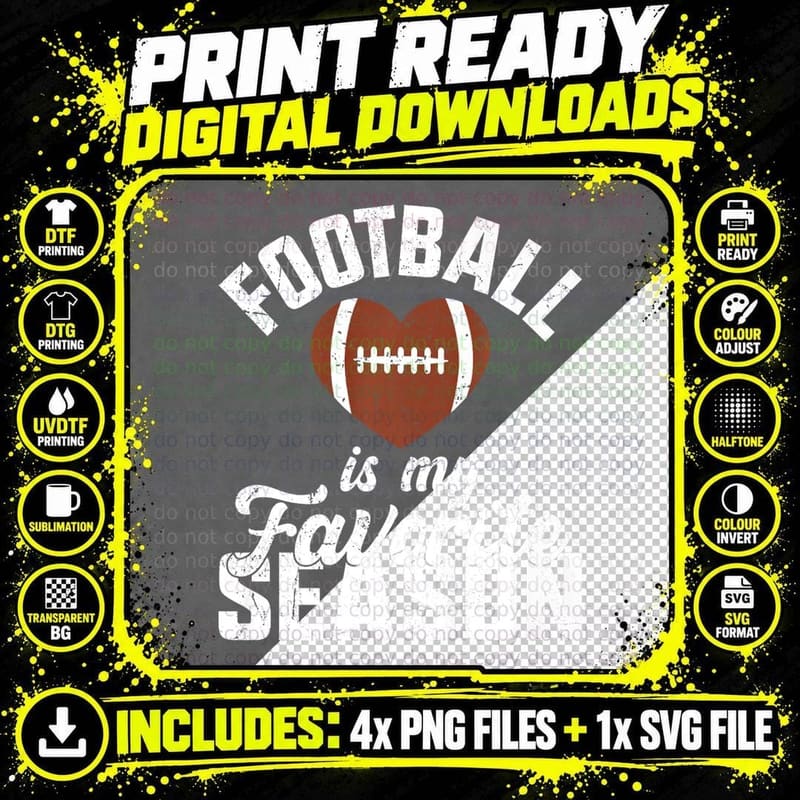 American Football Is My Favorite Season Vintage Fan Png SVG Digital Bundle