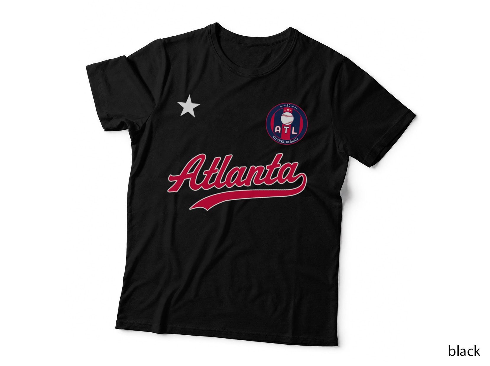 Atlanta Baseball Jersey - ATL Mini Badge T-Shirt