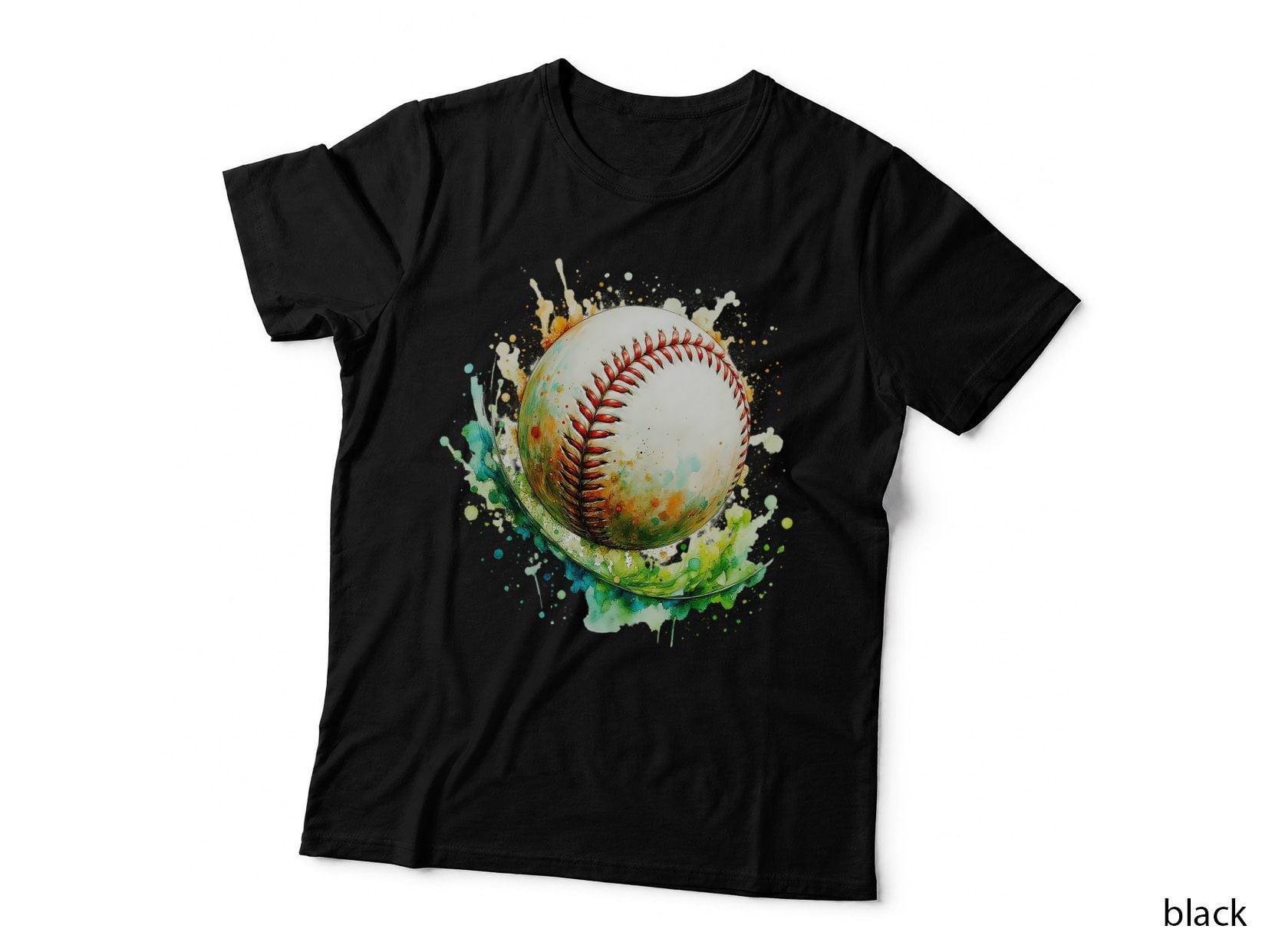 Baseball Ball Splash Dynamic Sports Art Design T-Shirt