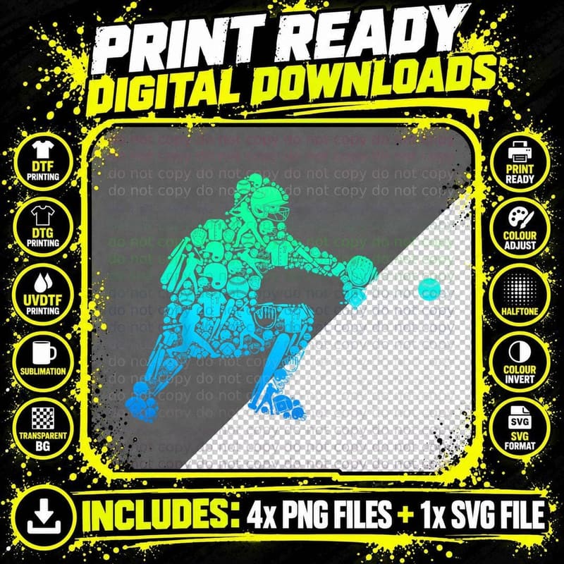 Baseball Catcher Player Youth Men Kids Boys T-Shirt Png SVG Digital Bundle