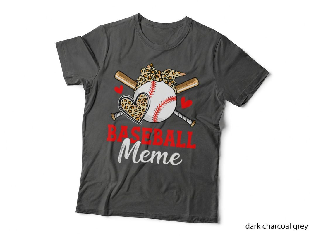 Baseball Meme Leopard Heart Funny Mother's Day Girls T-Shirt