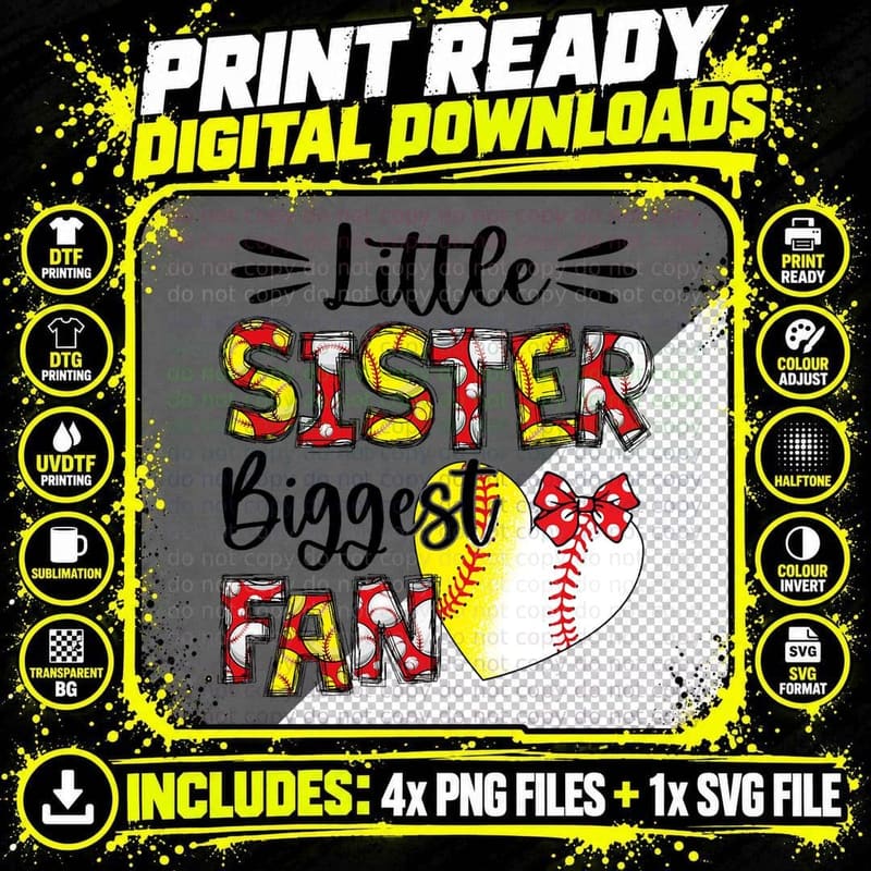 Baseball Sister Heart Softball Sister Life Women Mothers Png SVG Digital Bundle