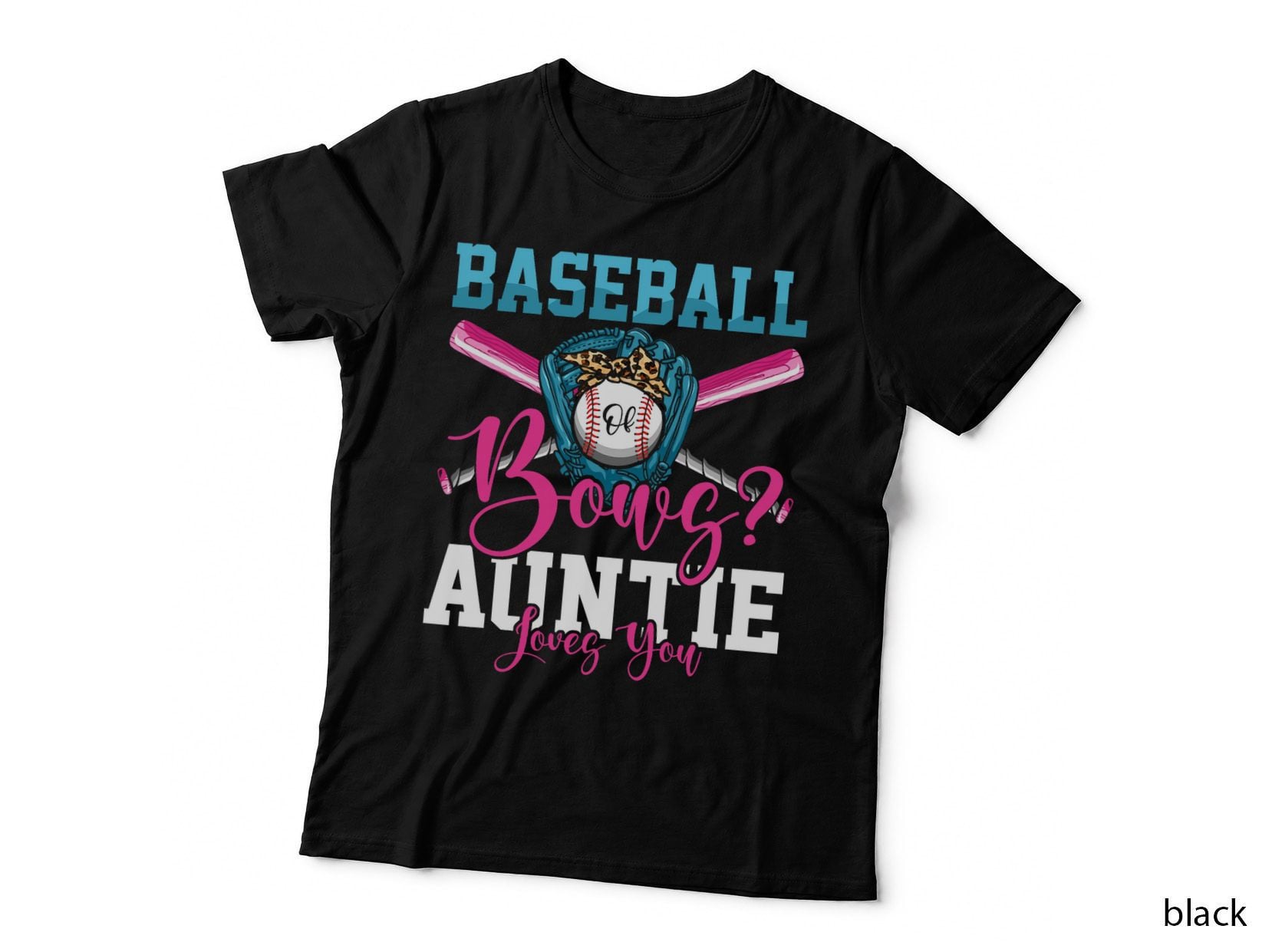 Baseball or Bows Auntie Loves You Gender Reveal T-Shirt