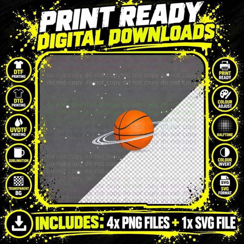 Basketball Lovers Basketball Player Space Funny T-Shirt Png SVG Digital Bundle