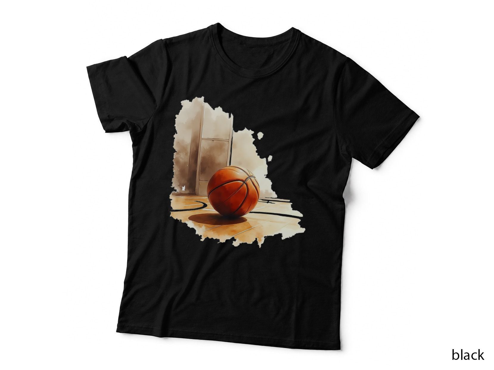 Basketball Watercolor Court Sport Player Game Day T-Shirt