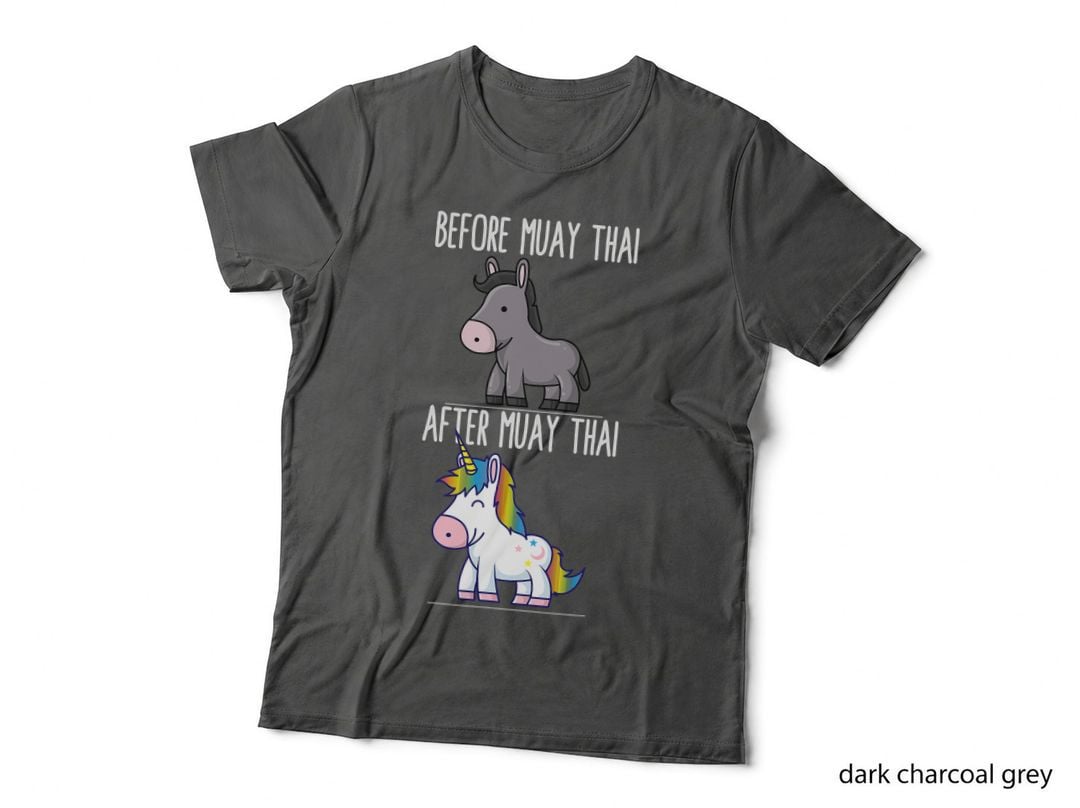Before After Muay Thai Unicorn Fighter Boxing T-Shirt