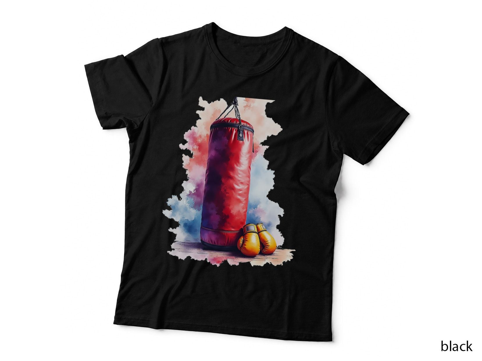 Boxing Gloves and Punching Bag Gym Training Art T-Shirt