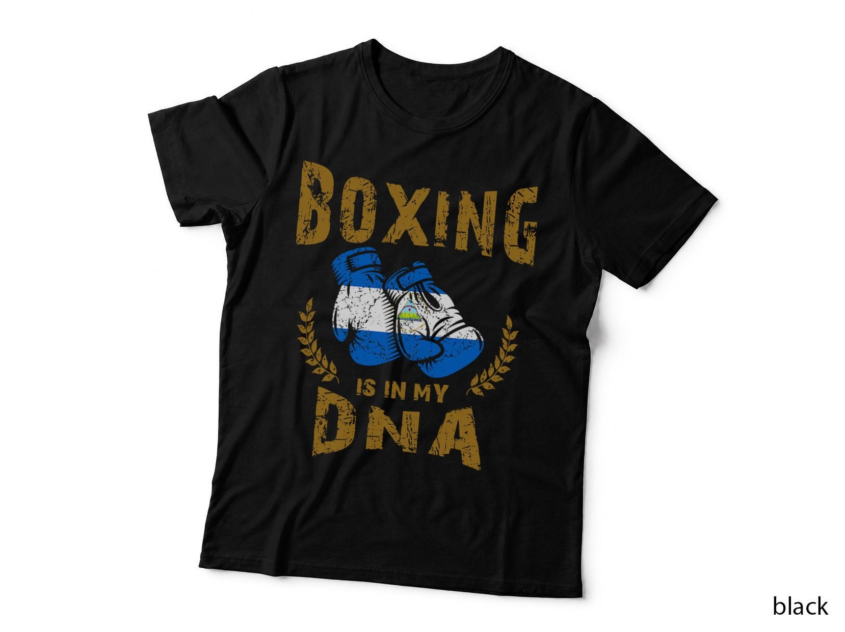 Boxing Is in My D-N-A Nicaragua Flag Boxing Gloves T-Shirt