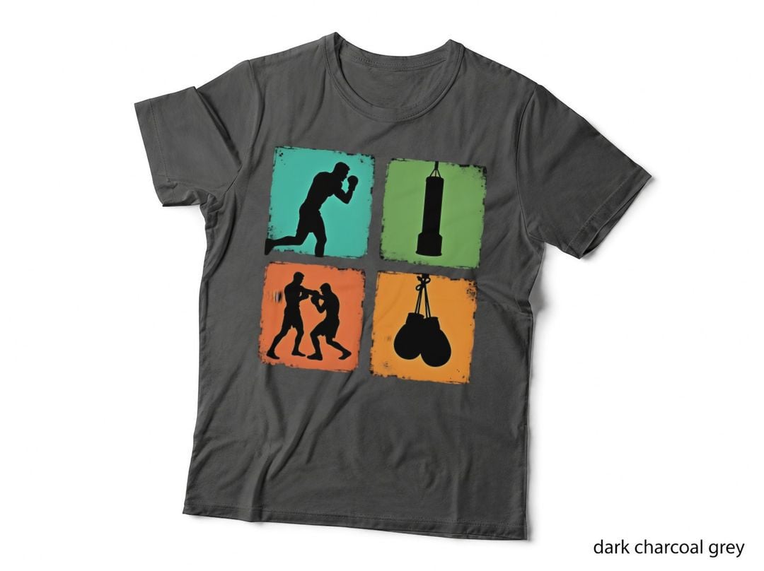Boxing Lover Collage, Distressed Punching Bag Fighter T-Shirt