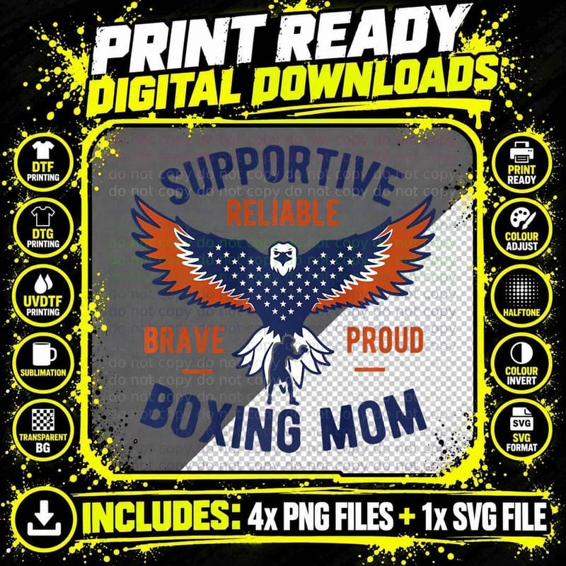 Boxing Mom, Gift T-Shirt Png SVG Digital Bundle