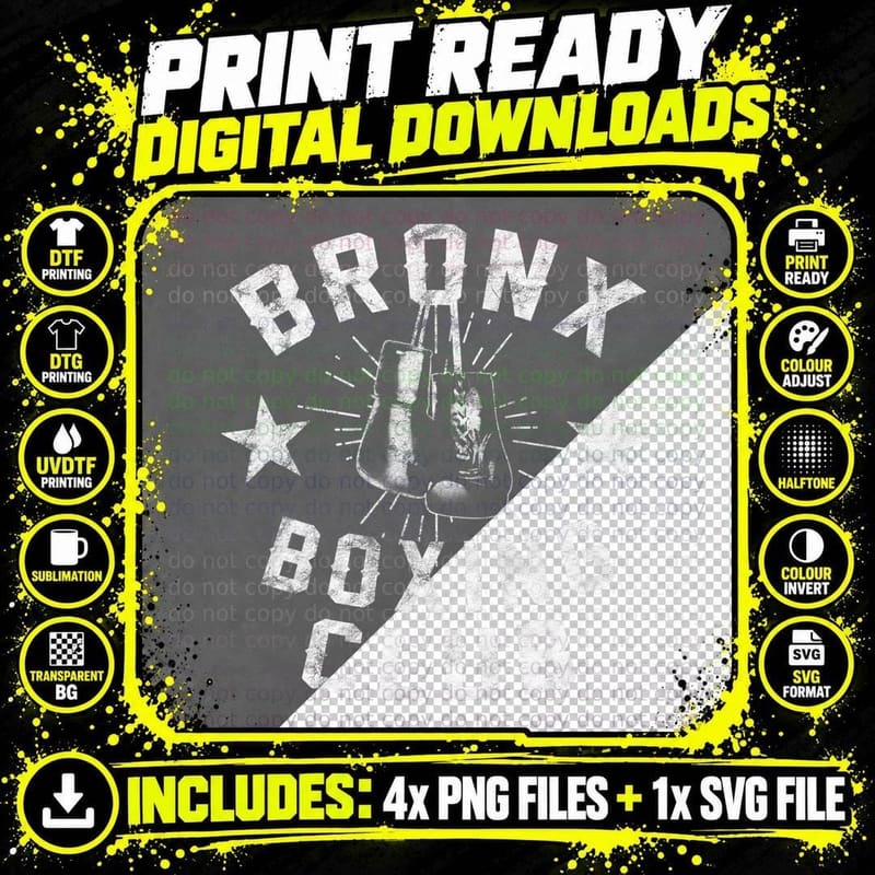 Bronx Boxing Club - Vintage Distressed Boxer T-Shirt Png SVG Digital Bundle