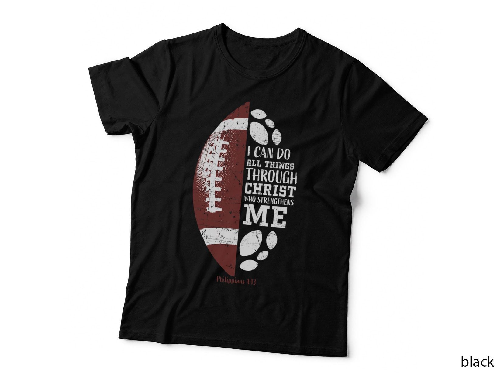 Christian Football Giftsn Boys Kids Men Religious Verse T-Shirt