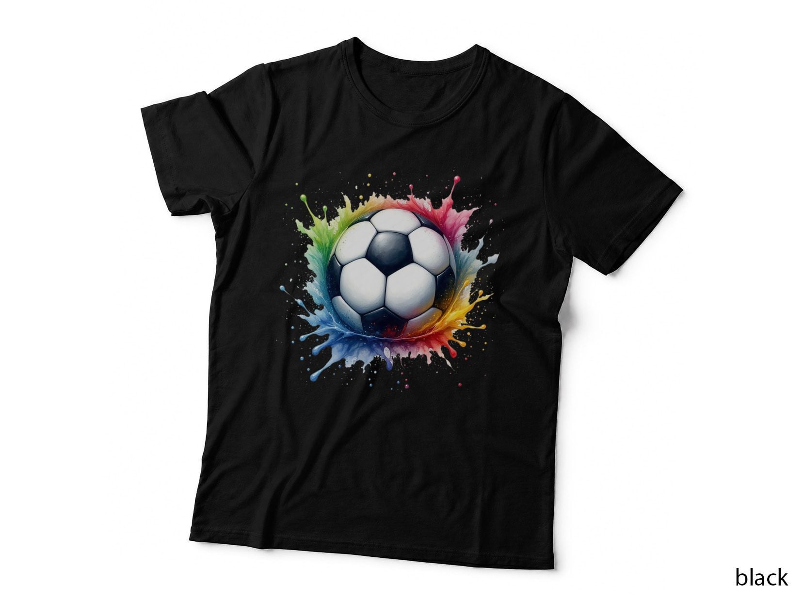 Color Splash Soccer Ball Vibrant Sports Art T-Shirt