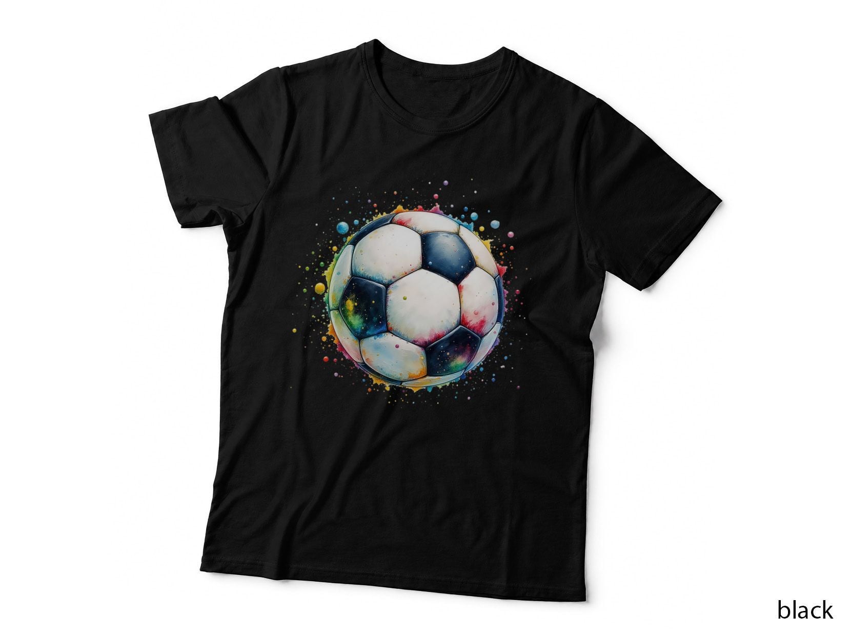 Colorful Soccer Ball Splash Art Football Lover Sports Design Gift Idea T-Shirt