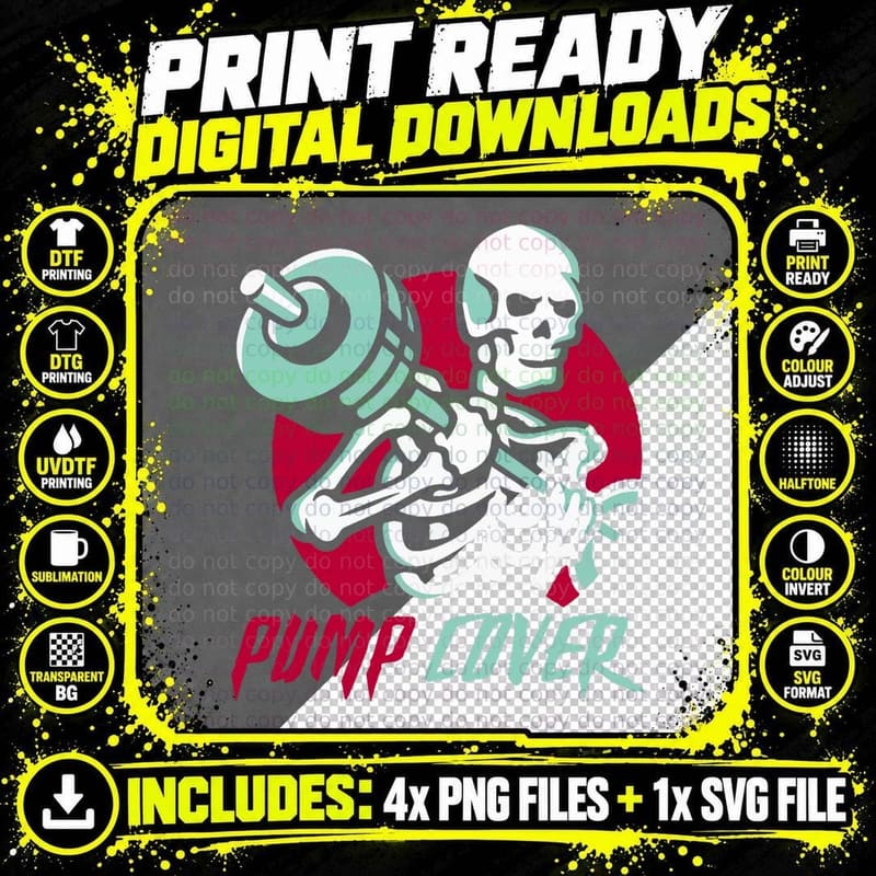 Deadlift Reverse Tye-Dye Gym T-Shirt Pump Cover Funny Png SVG Digital Bundle