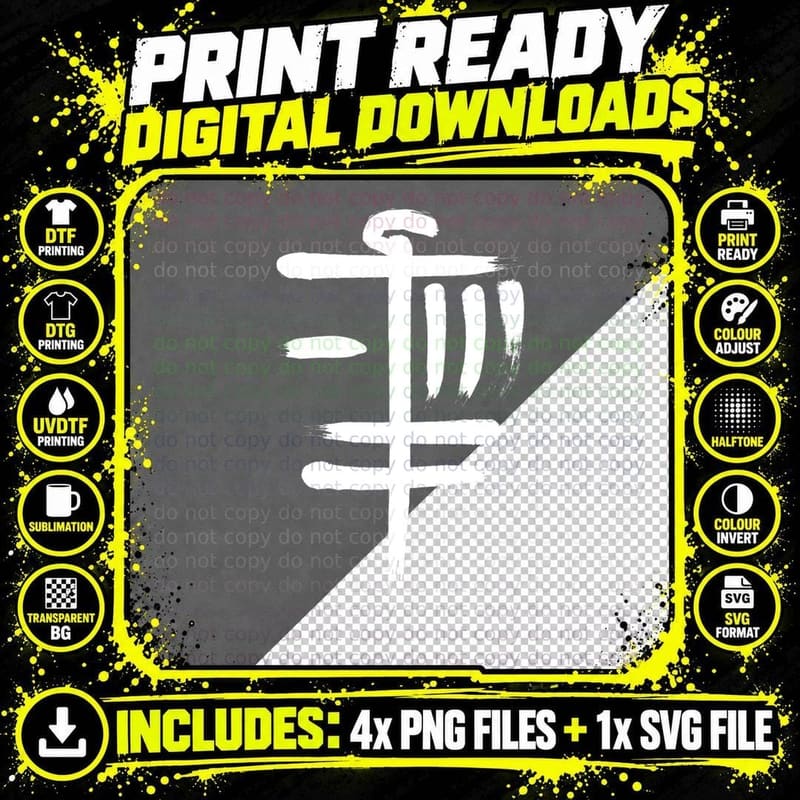 Disc Golf Basket Frolf Player Golfer Japanese Kanji Png SVG Digital Bundle