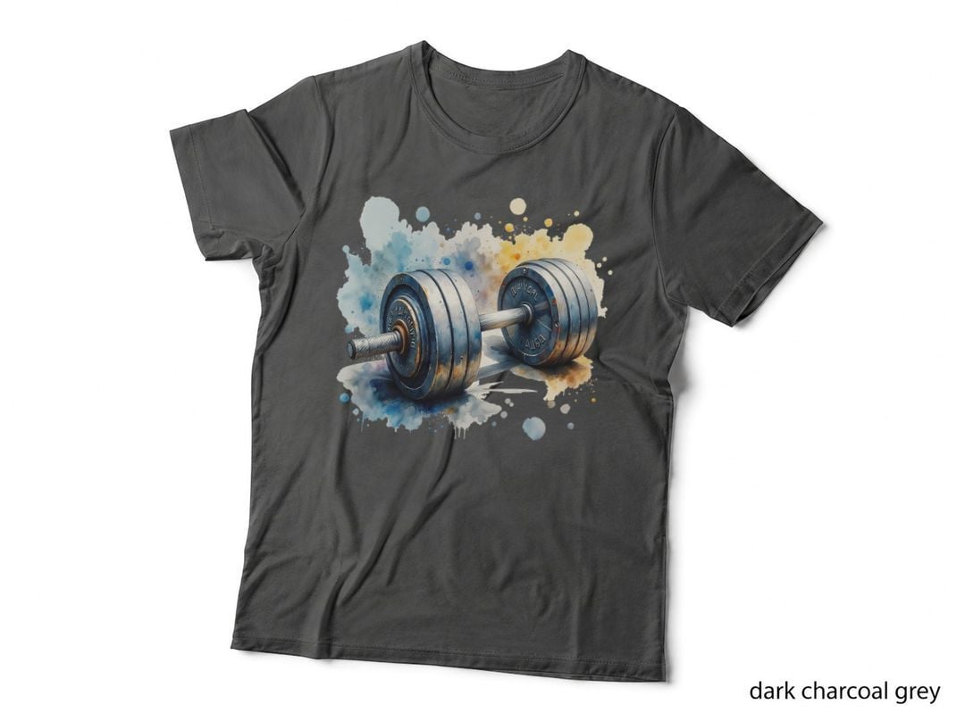 Dumbbell Weight Lifting Fitness Gym Workout Graphic T-Shirt