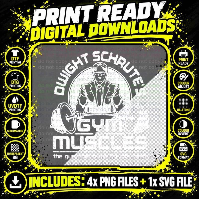 Dwight Schrute's Gym for Muscles the Gym That Turns Fat Png SVG Digital Bundle