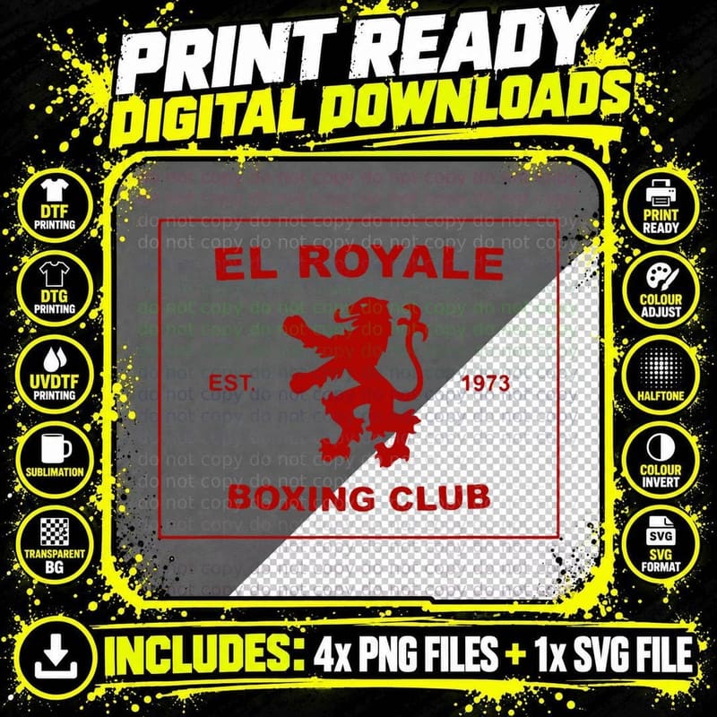 El Royale Boxing Club Gym Club T-Shirt Png SVG Digital Bundle