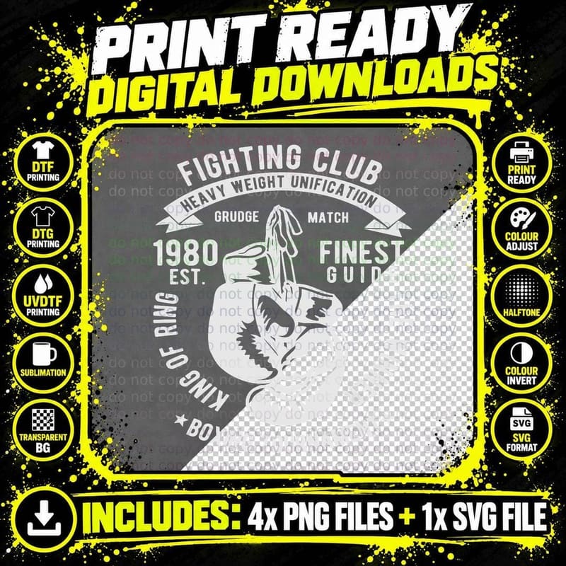 Fighting Club Boxer Boxing Sport T-Shirt Png SVG Digital Bundle