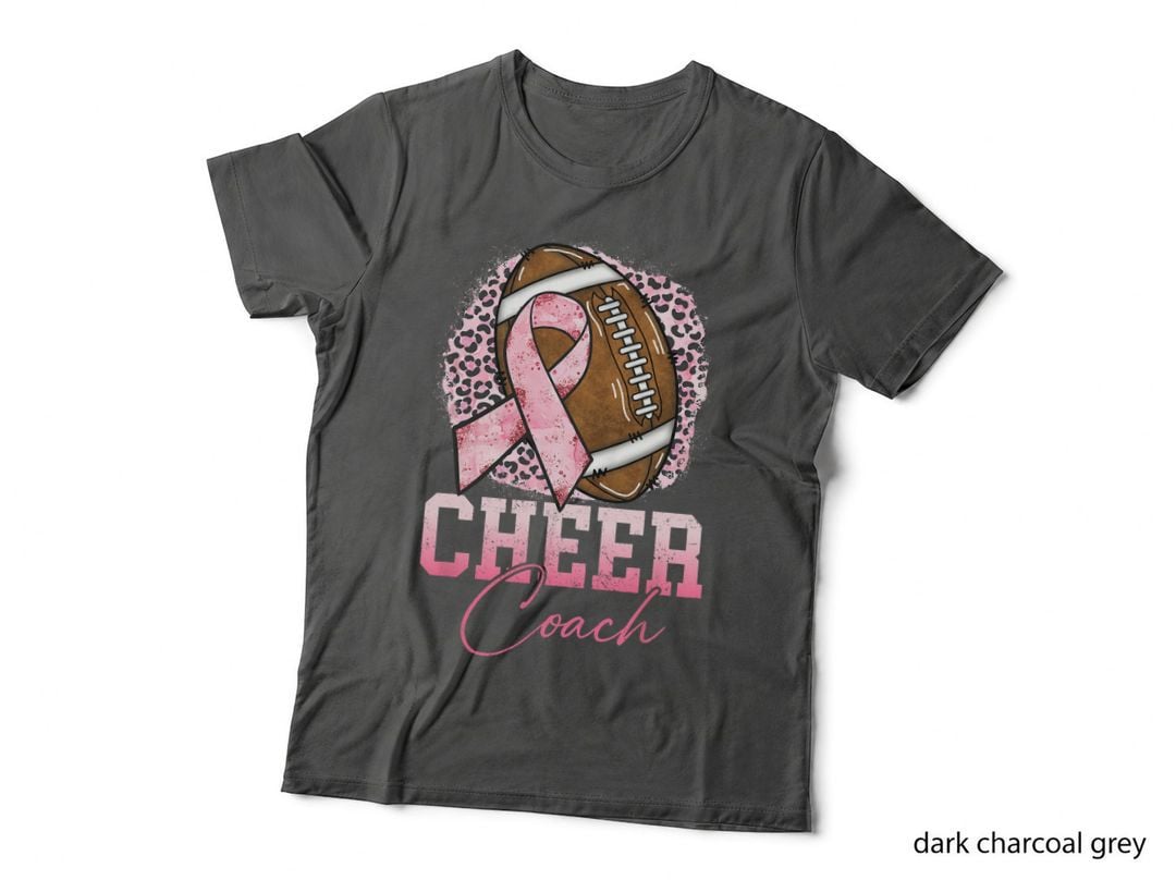 Football Cheer Coach Pink Ribbon Breast Cancer Awareness T-Shirt