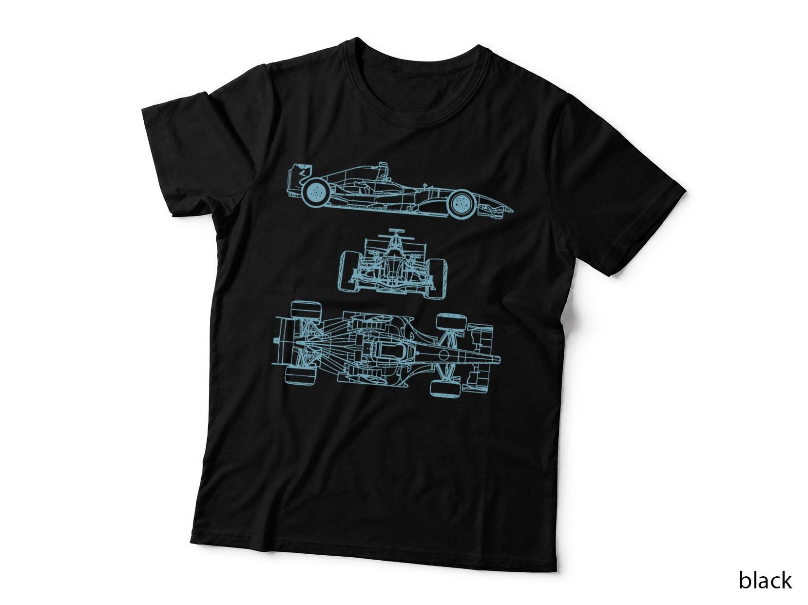Formula Racing Car Blueprint Mechanical Engineer Racer Fan T-Shirt