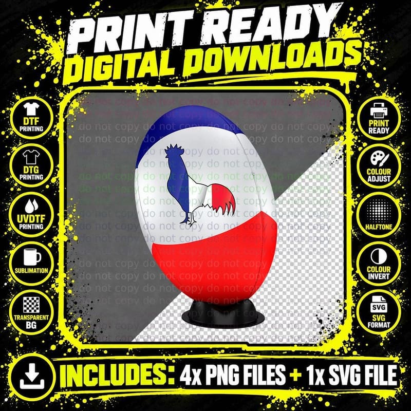 France Rugby Jersey, France Flag Rugby Png SVG Digital Bundle