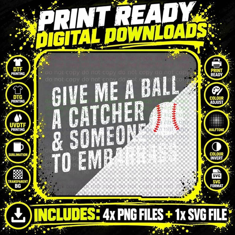 Funny Baseball Pitcher T-Shirt Png SVG Digital Bundle