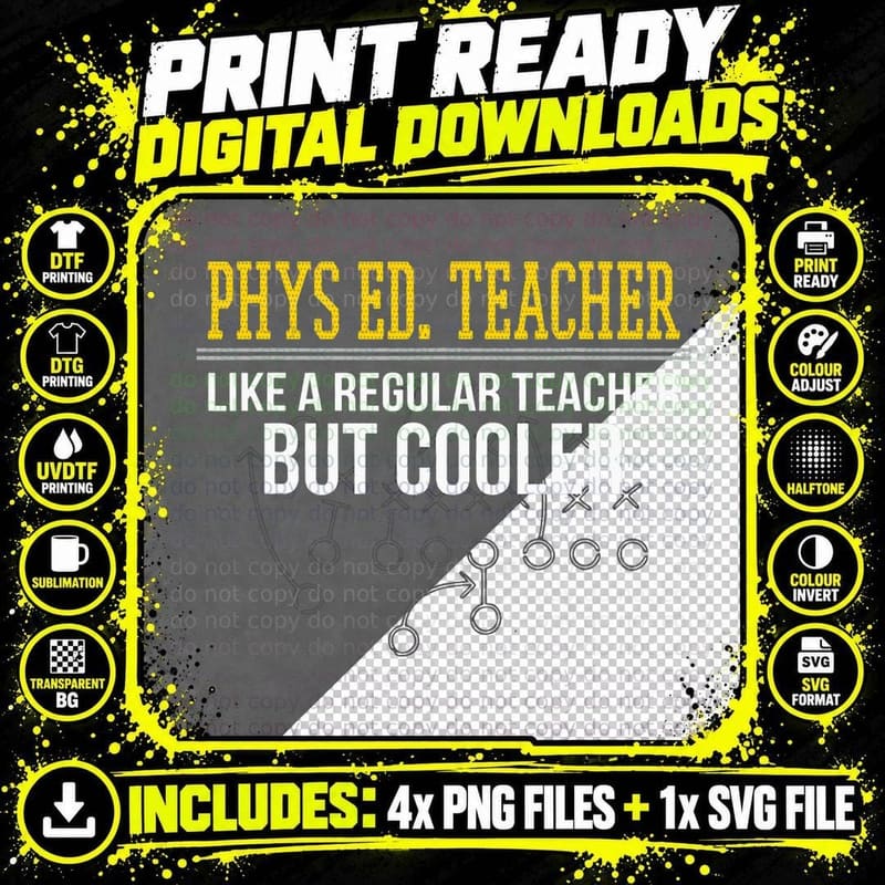 Funny Phys Ed Teacher Physical Education Gym Teacher Png SVG Digital Bundle