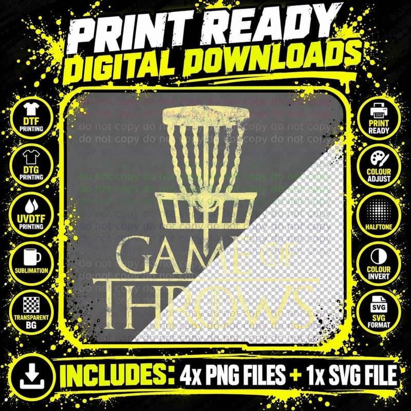 Game of Throws Funny Disc Golf Gift T-Shirt Png SVG Digital Bundle