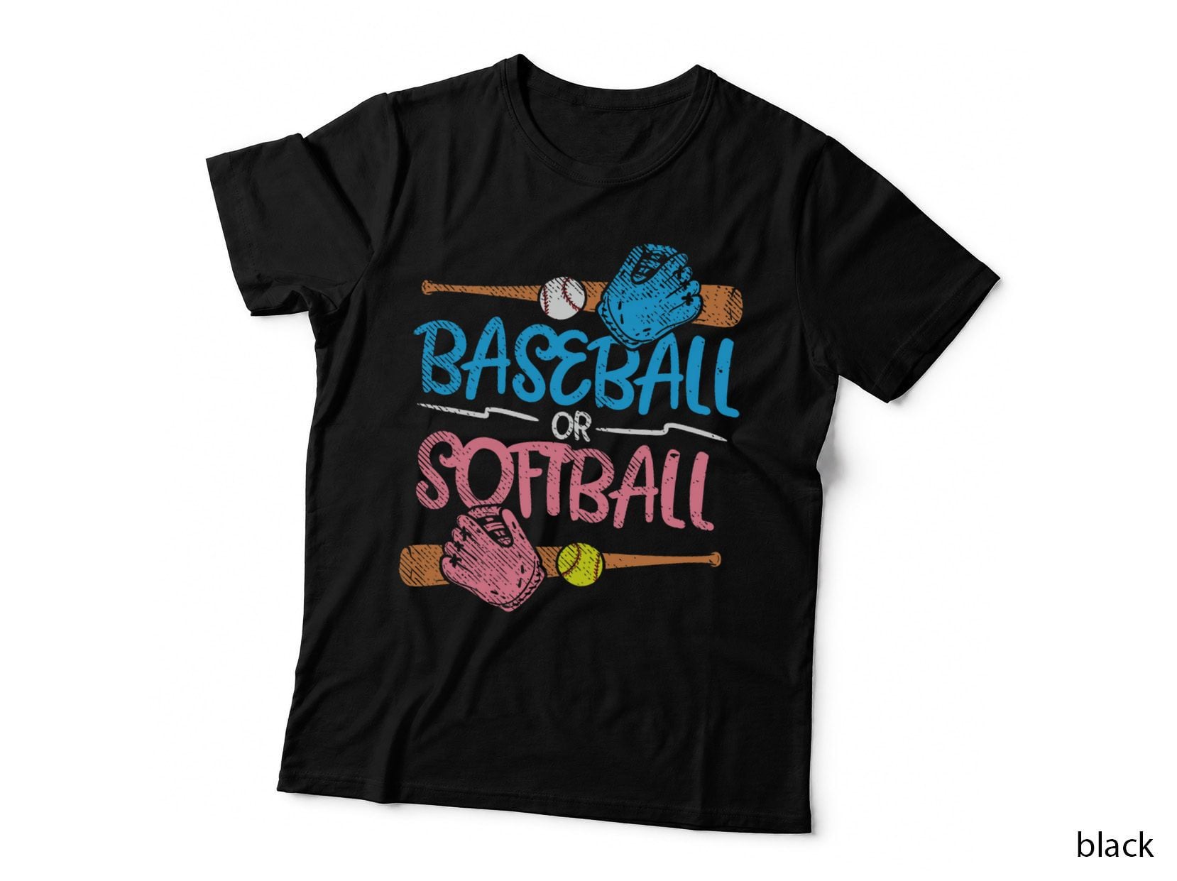 Gender Reveal Announcement Party Baseball or Softball T-Shirt