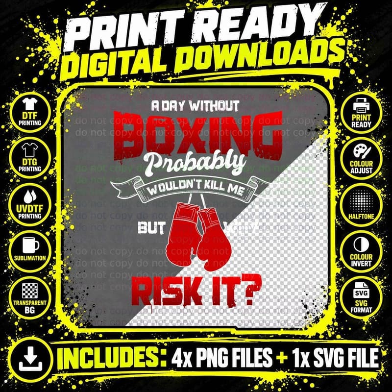 Great Boxing Gift Boxing Sport Boxing Gloves Men Women Png SVG Digital Bundle