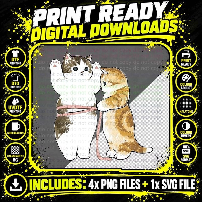 Gym Cat Diet Fitness Lifting Weights Funny Cat T-Shirt Png SVG Digital Bundle
