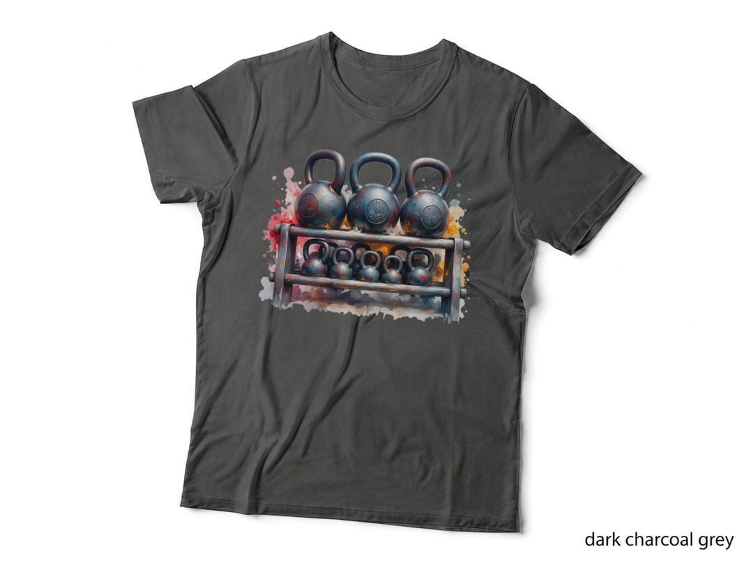 Gym Kettlebell Weight Lifting Fitness Graphic T-Shirt