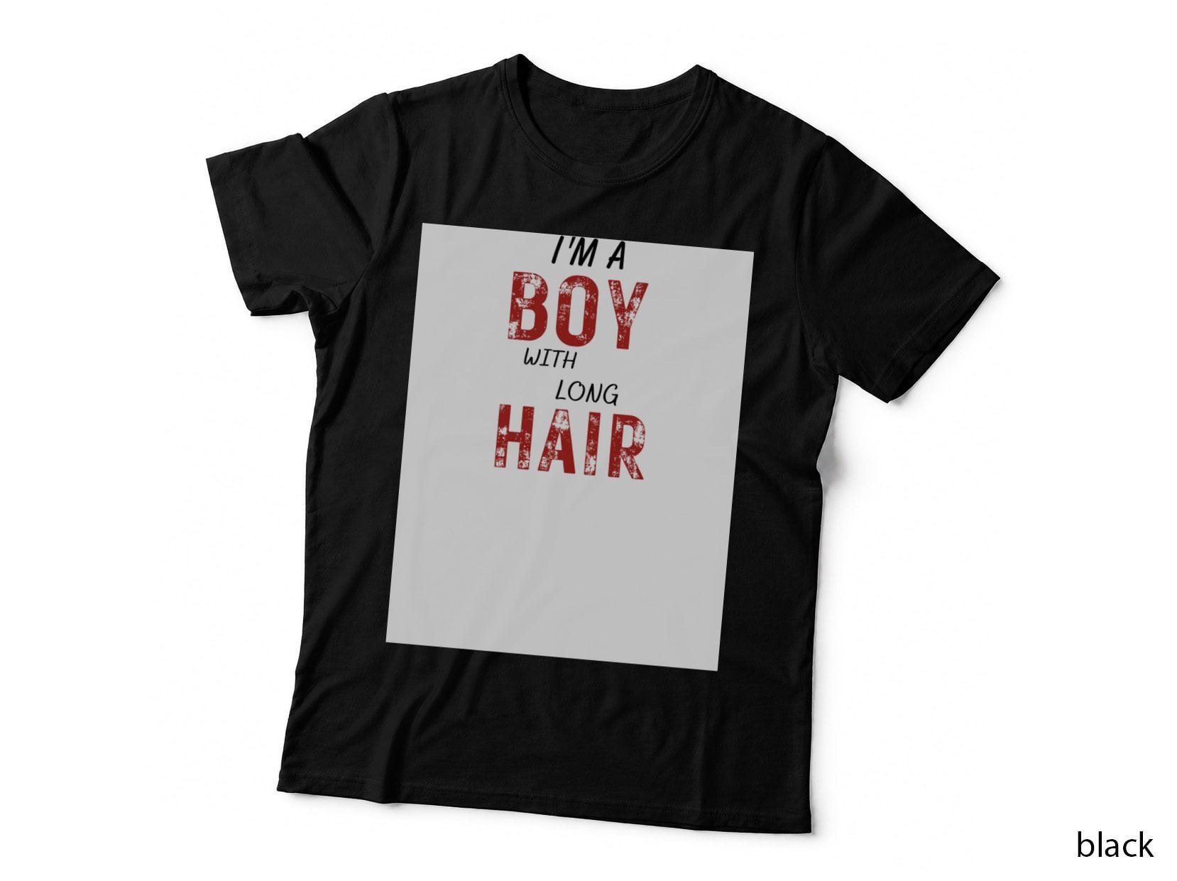I'm a Boy with Long Hair Funny Boy Cool Long Hair Baseball ¾ Sleeve T-Shirt