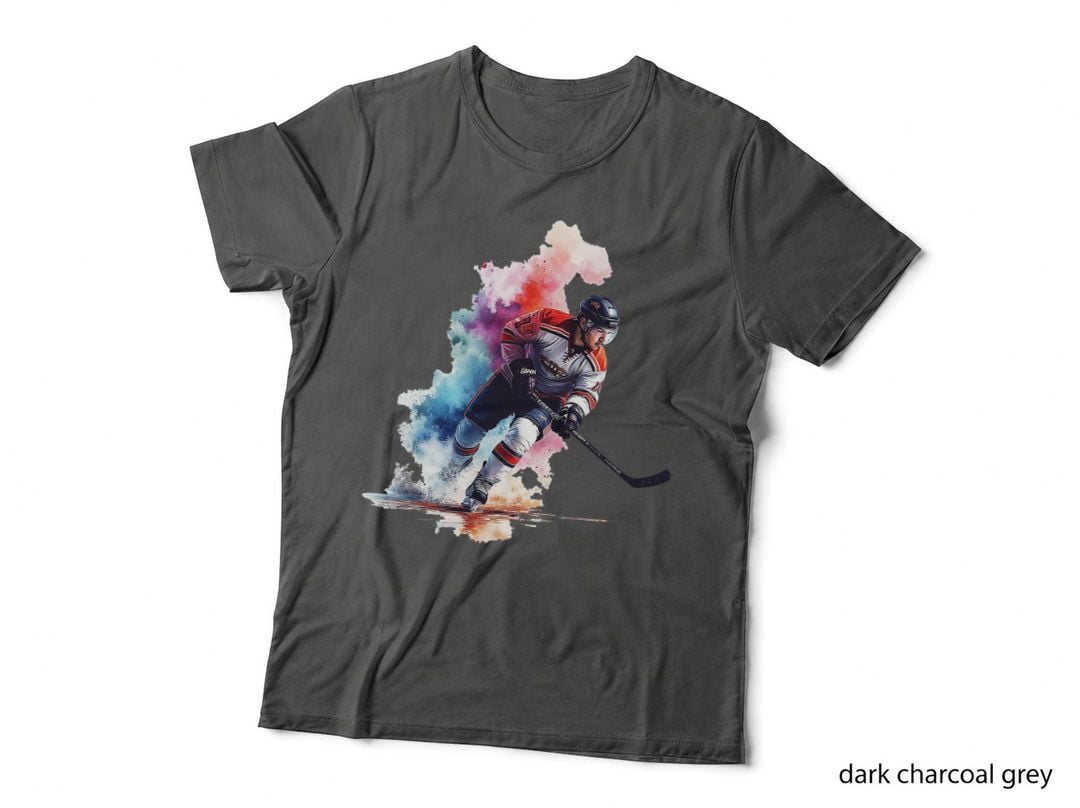 Ice Hockey Player Action Sports Dynamic Art T-Shirt
