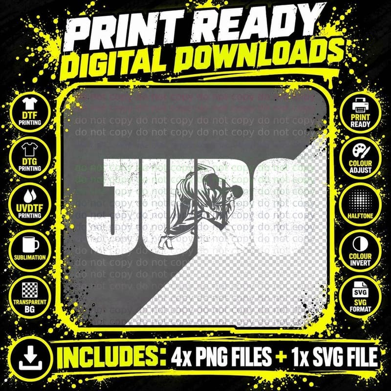 Judo - Martial Arts Coach Fighter Judoka Wrestler Png SVG Digital Bundle