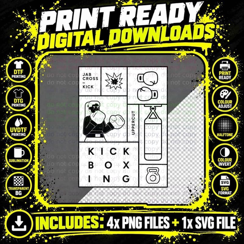 Minimal Kickboxing Girl Aesthetic Boxing Woman Graphic Png SVG Digital Bundle
