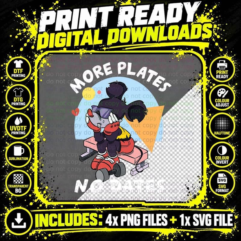 More Plates Not Dates Weightlifting Bodybuilding Gym Png SVG Digital Bundle