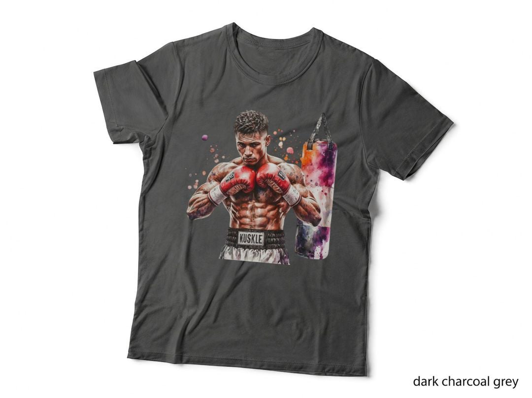 Muscular Boxer Fighter with Punching Bag Gym Workout Gift T-Shirt