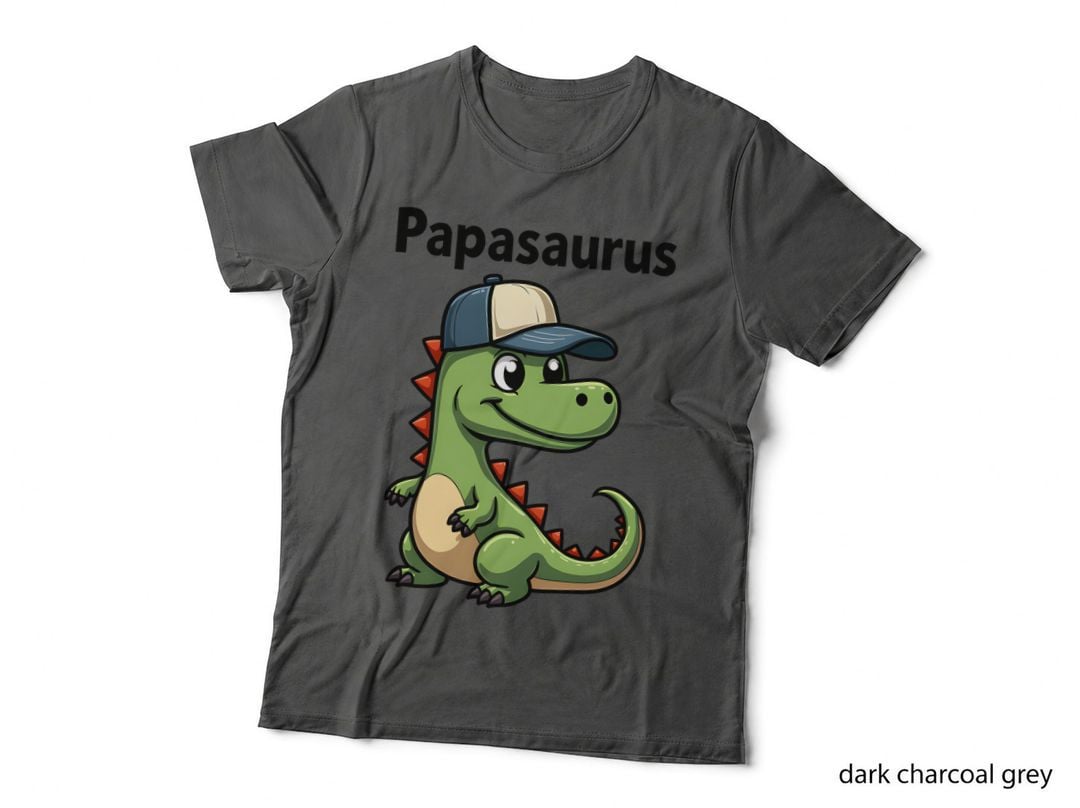 Papasaurus Dinosaur in Baseball Cap Funny Father's Day Dad Gift T-Shirt