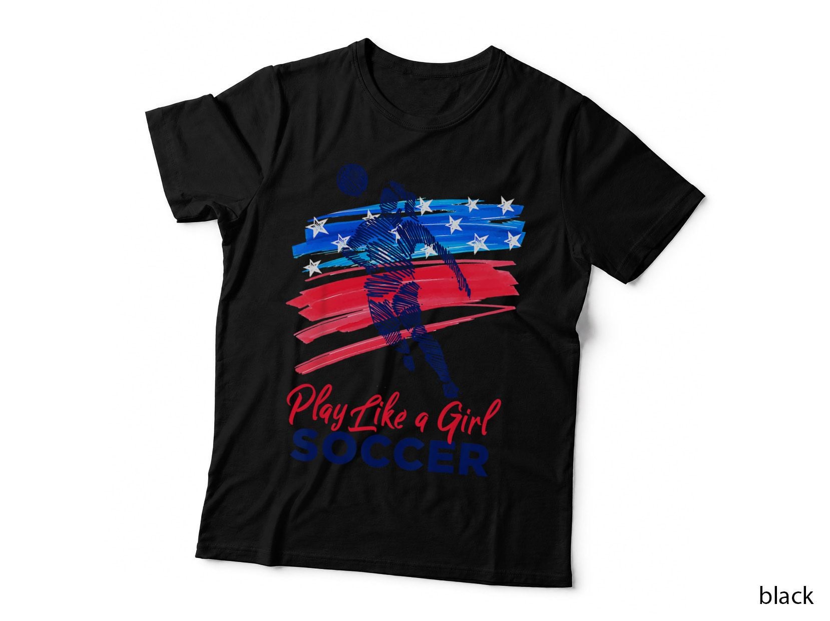 Play Like a Girl Soccer Sport Kids Girl Teen Football T-Shirt