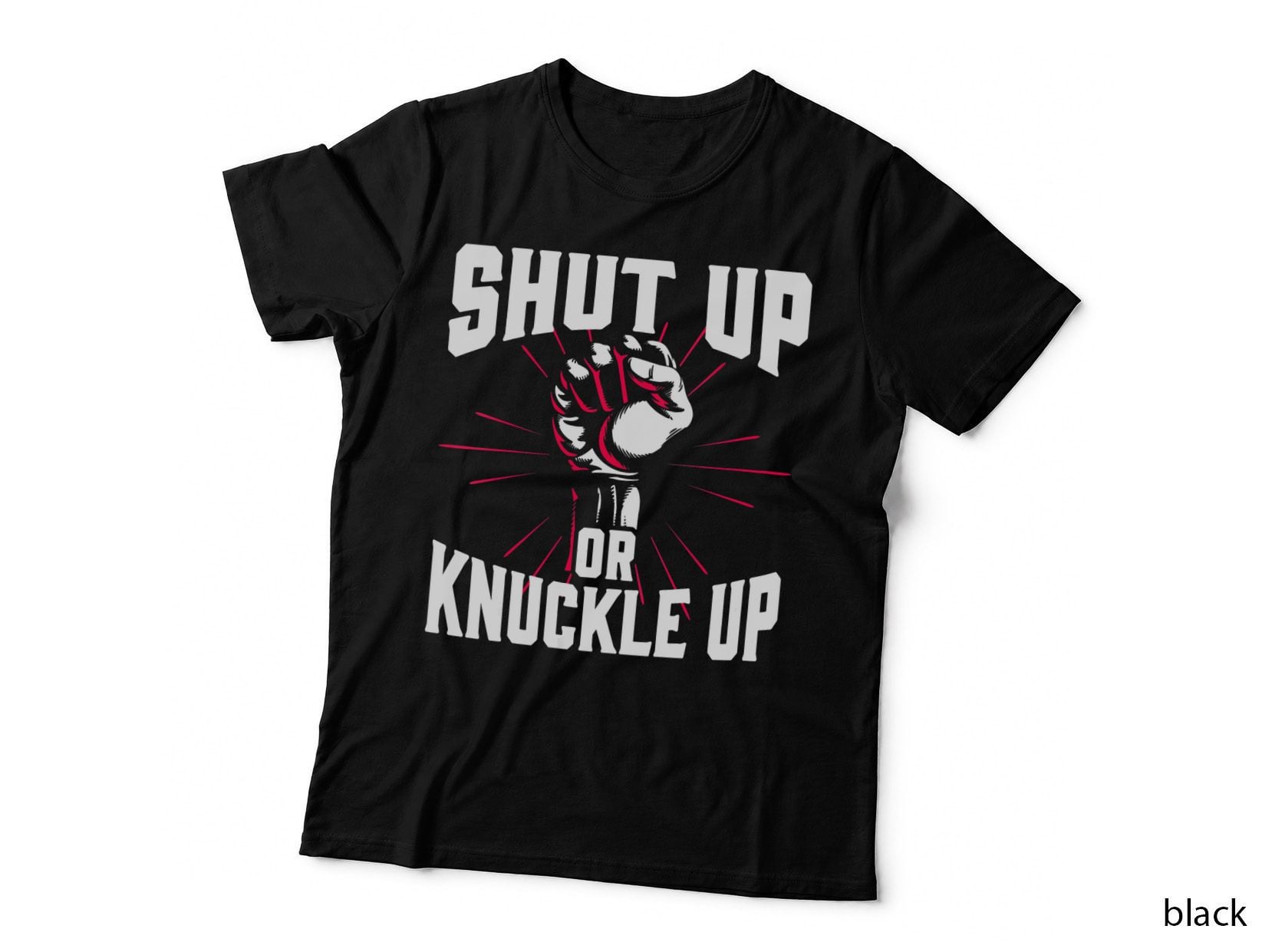 Retro Vintage Boxer Shut up or Knuckle up Boxing T-Shirt
