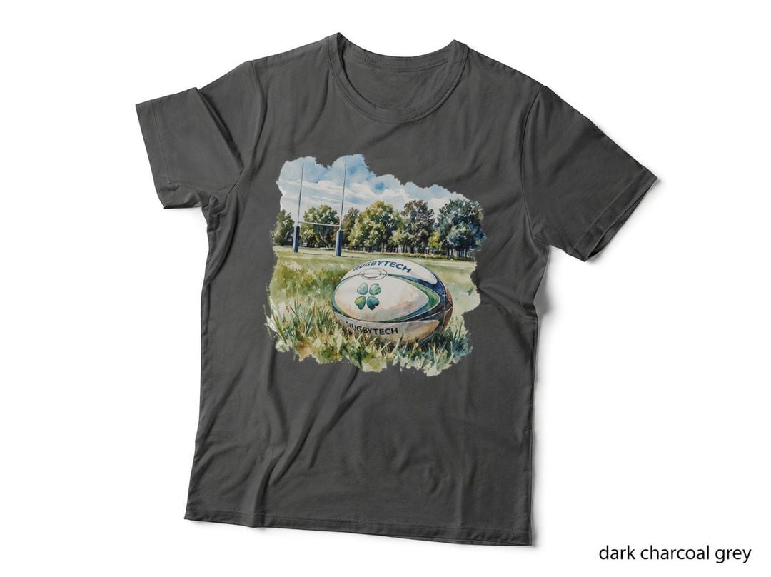 Rugby Ball on Field Sports Fan Athlete Game Day Gift T-Shirt