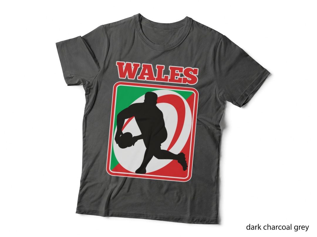 Rugby Player Running Passing Ball Wales Essential T-Shirt
