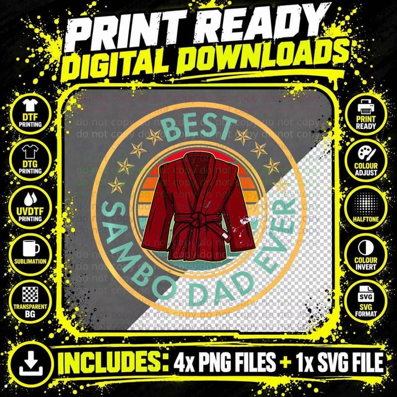 Sambo Wrestling Martial Arts Russia Gift T-Shirt Png SVG Digital Bundle