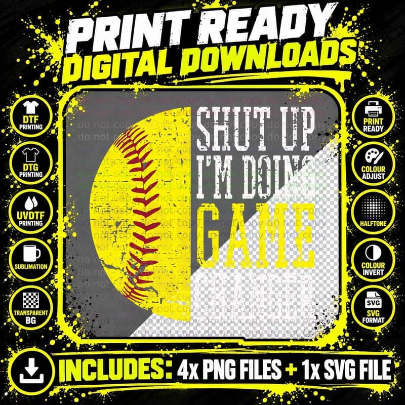 Shut up I'm Doing Game Changer Funny Baseball Player Png SVG Digital Bundle