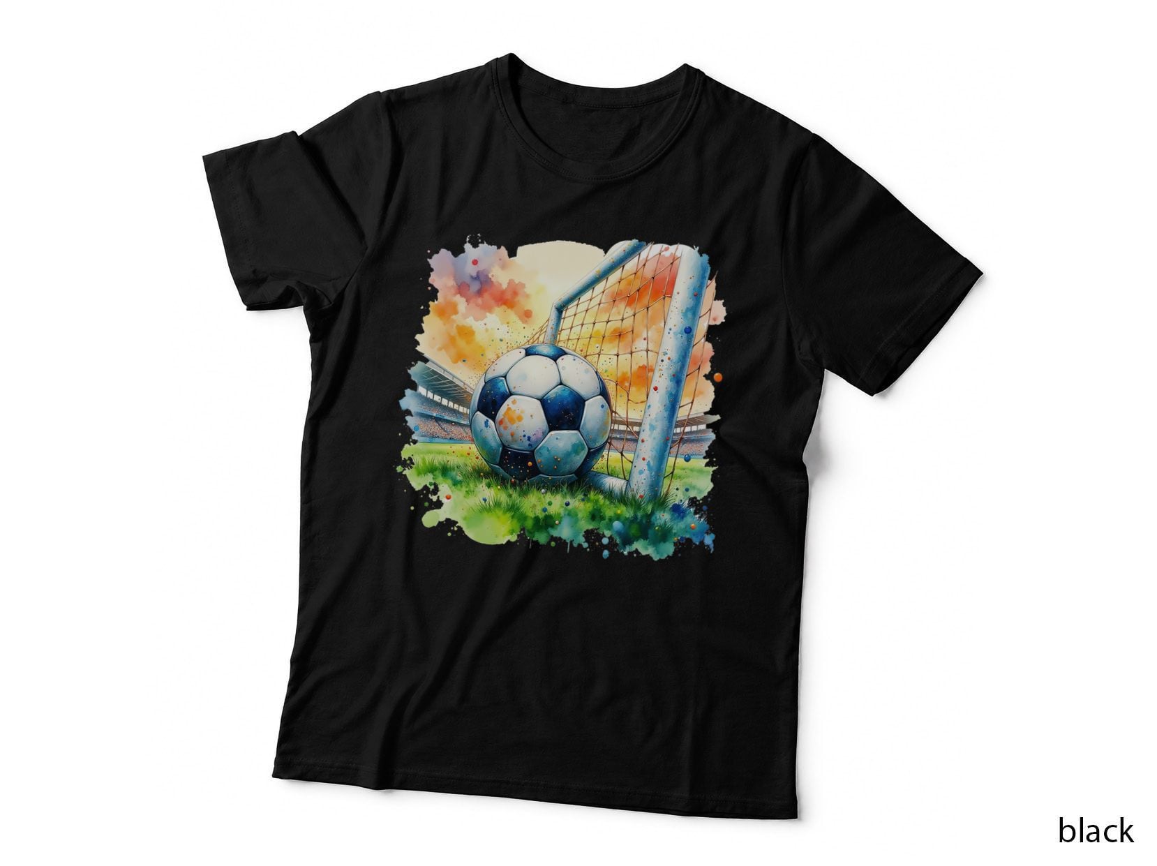 Soccer Ball Goal Net Stadium Celebration Art T-Shirt