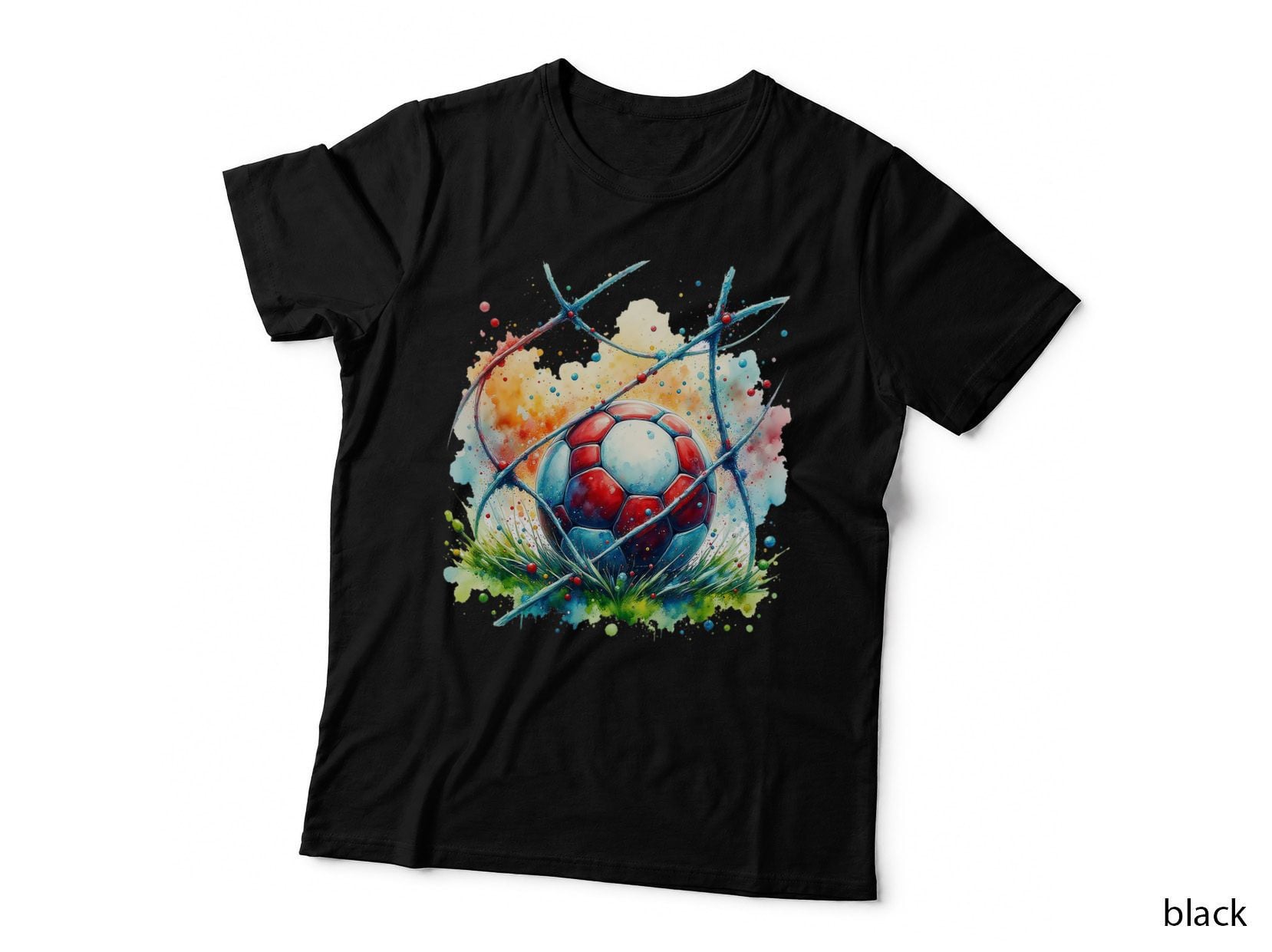 Soccer Ball in Net Goal Football Game Day Sports Fan Youth Gift T-Shirt